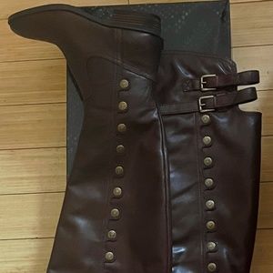 Sam Edelman Cognac “Pierce” O-T-K Riding Boots (Athletic Fit) N-I-B